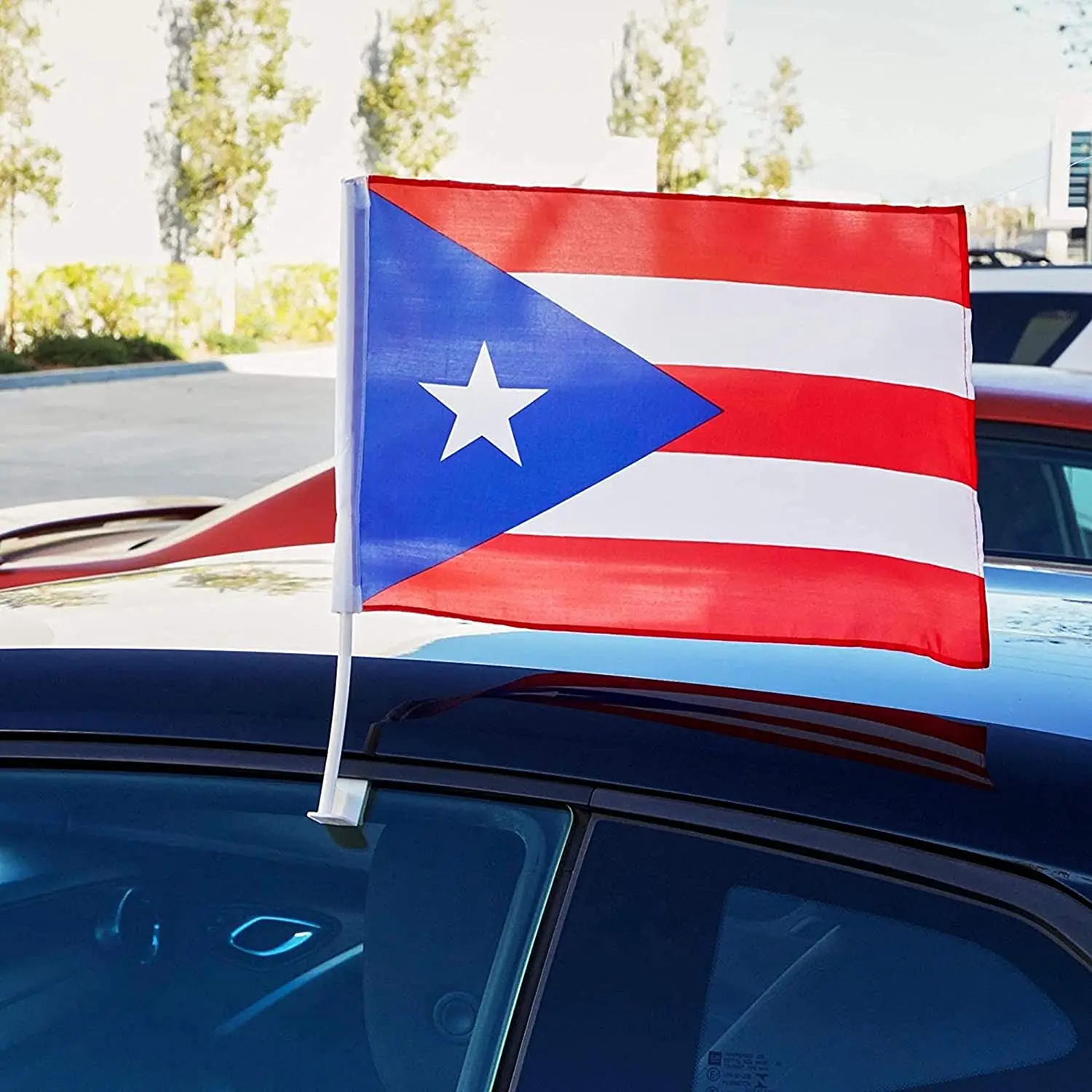 China Custom Polyester Wholesale Stock 12'x18' 30x45cm Puerto Rico Car Flags Custom Country Car Flags for Window Decoration