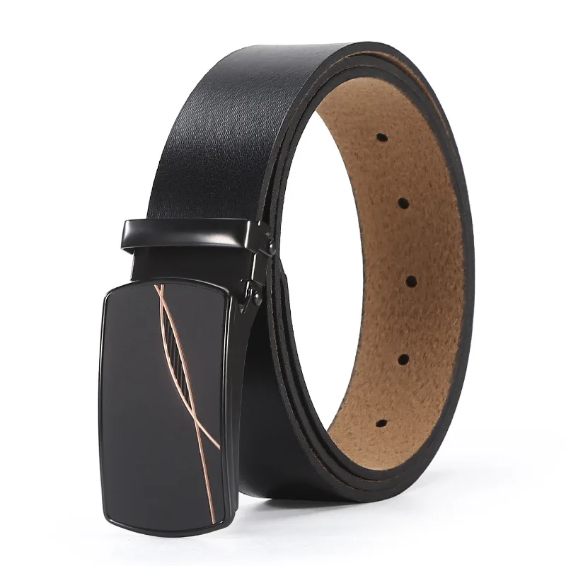 Adjustable Men Belt  Wholesale High Quality Stron Smooth Buckle TPU Waistband Simple All-Match Trouser Belts