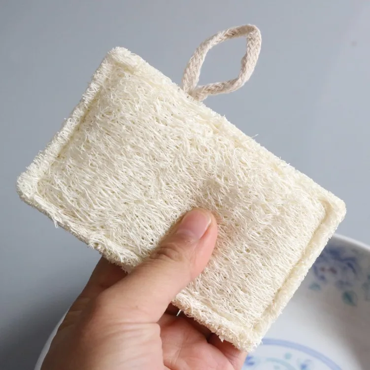 Rectangular Shape Dishwashing Scrub Kitchen Loofah Sponge Scourer without Bleaching