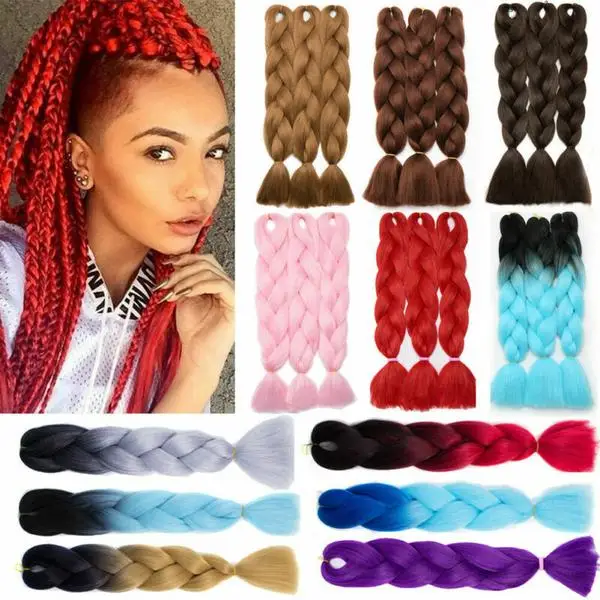 Hot Sale Braiding Hair Wholesale 82 Inch prestretched Jumbo Yaki Straight Synthetic Fiber Expression Braids for African women