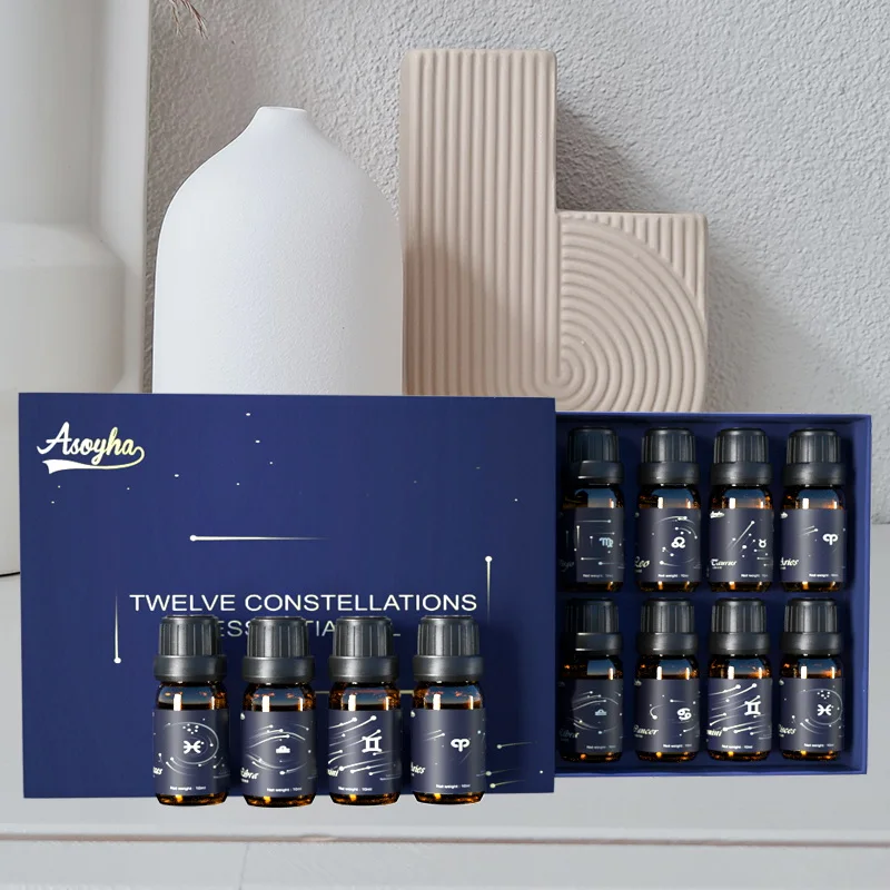 Healing 12pcs High-end New Product Oem Relaxing Set Gift Box Essential Oil Supplier Sassafras Daily Bergamot Oil Cinnamon Oil