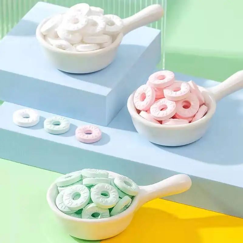 factory direct sale Sea salt Mints Fresh Breath Vitamin C orange peel lozenges Mint candy loose snacks OEM label