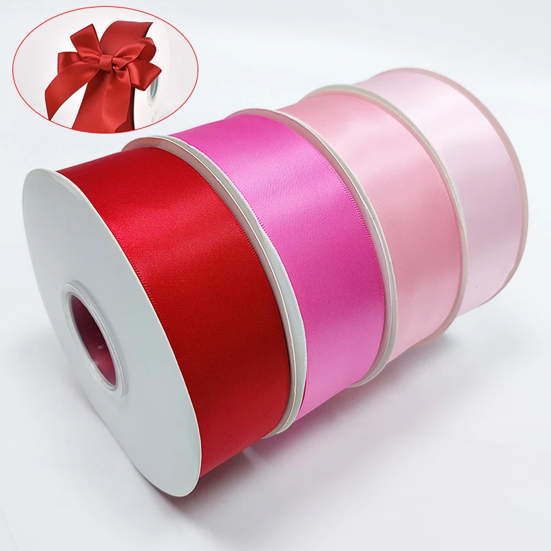 Decorative 4cm Silk Solid Color Ribbon 1.5 inch Satin Double Sided Gift Ribbons Roll Satin Ribbon For Bow