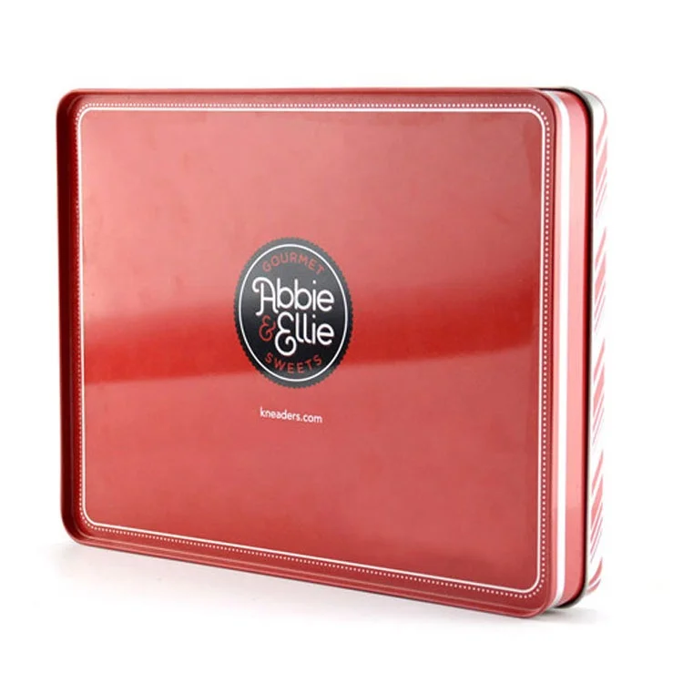 Новые прямоугольные жестяные банки для конфет красного цвета для свадьбы, жестяная коробка для конфет пищевого класса, прямоугольные жестяные банки для конфет