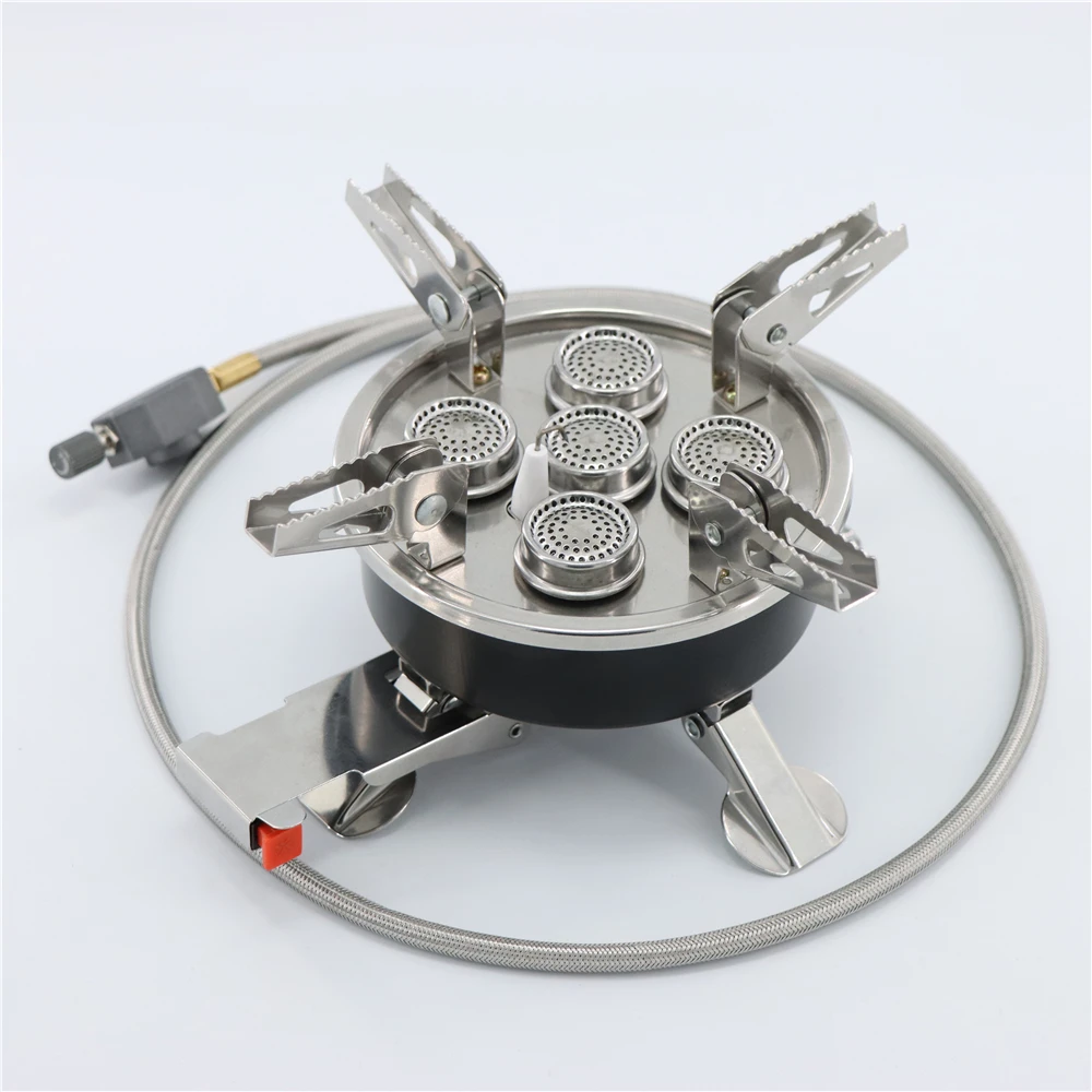 Portable Picnic Camping Stove Windproof Gas Cooking Burner with Piezo Ignition &Collapsible Stove Burner for Outdoor Backpacking