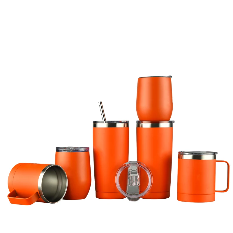 Coffee stainless steel outdoor yeticool tumblers travel camping mugs with lid handle
