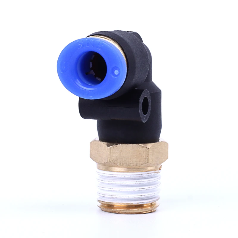 SNS SPL Series Male Elbow Brass And Plastic Push To Connect Pneumatic Tube Fitting