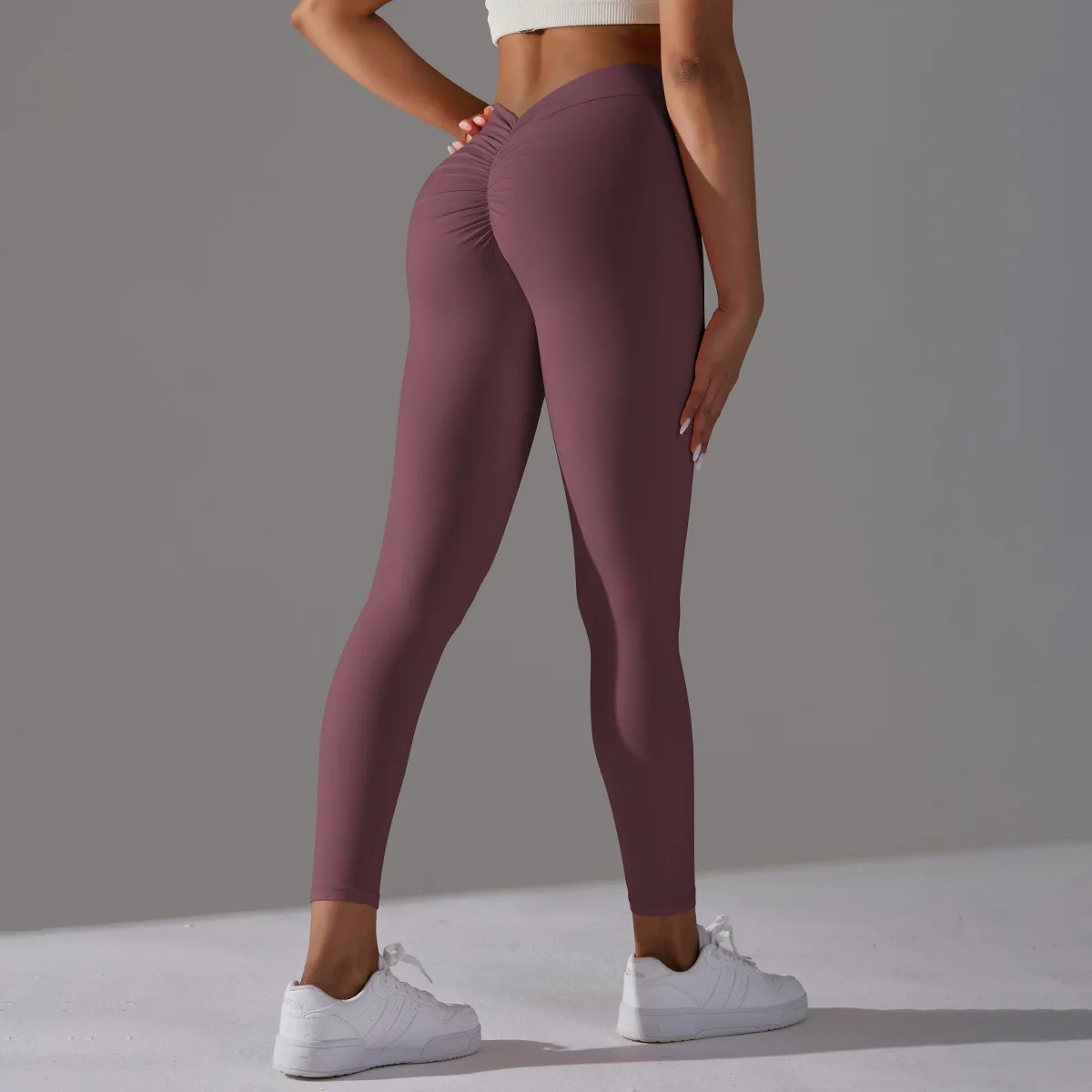 FLW Women Scrunch Butt Tight Booty Lifting V Cut Back Leggings Yoga Pants Sexy Leggings