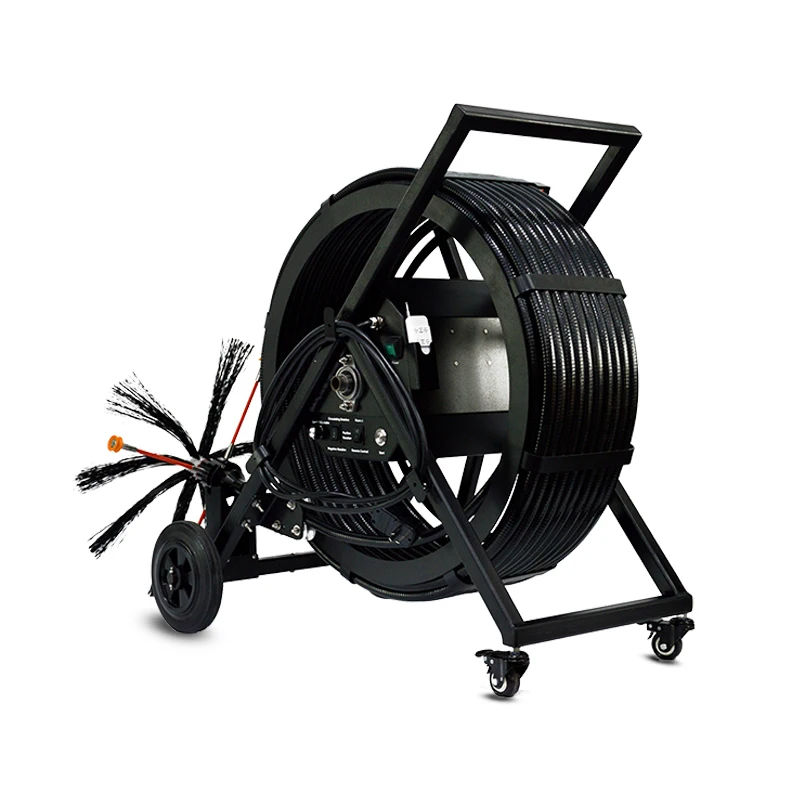 Portable Duct Cleaning Machine with Trolley and Flexible Shaft for 100-800mm Pipes