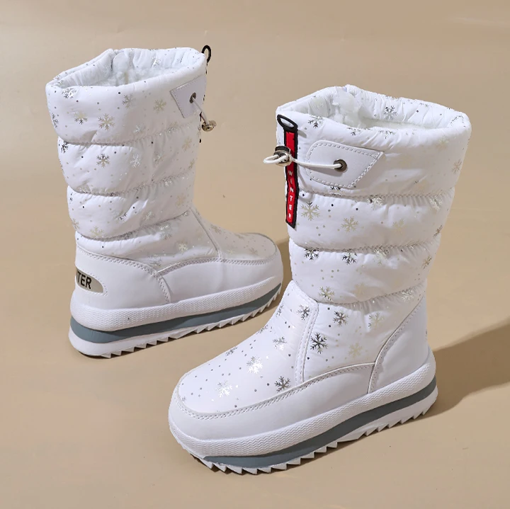 Hot Sale Fashion Winter Outdoor Warm Women Winter Shoes Mid-calf Anti-slip Wear-resistant Waterproof Snow Boots