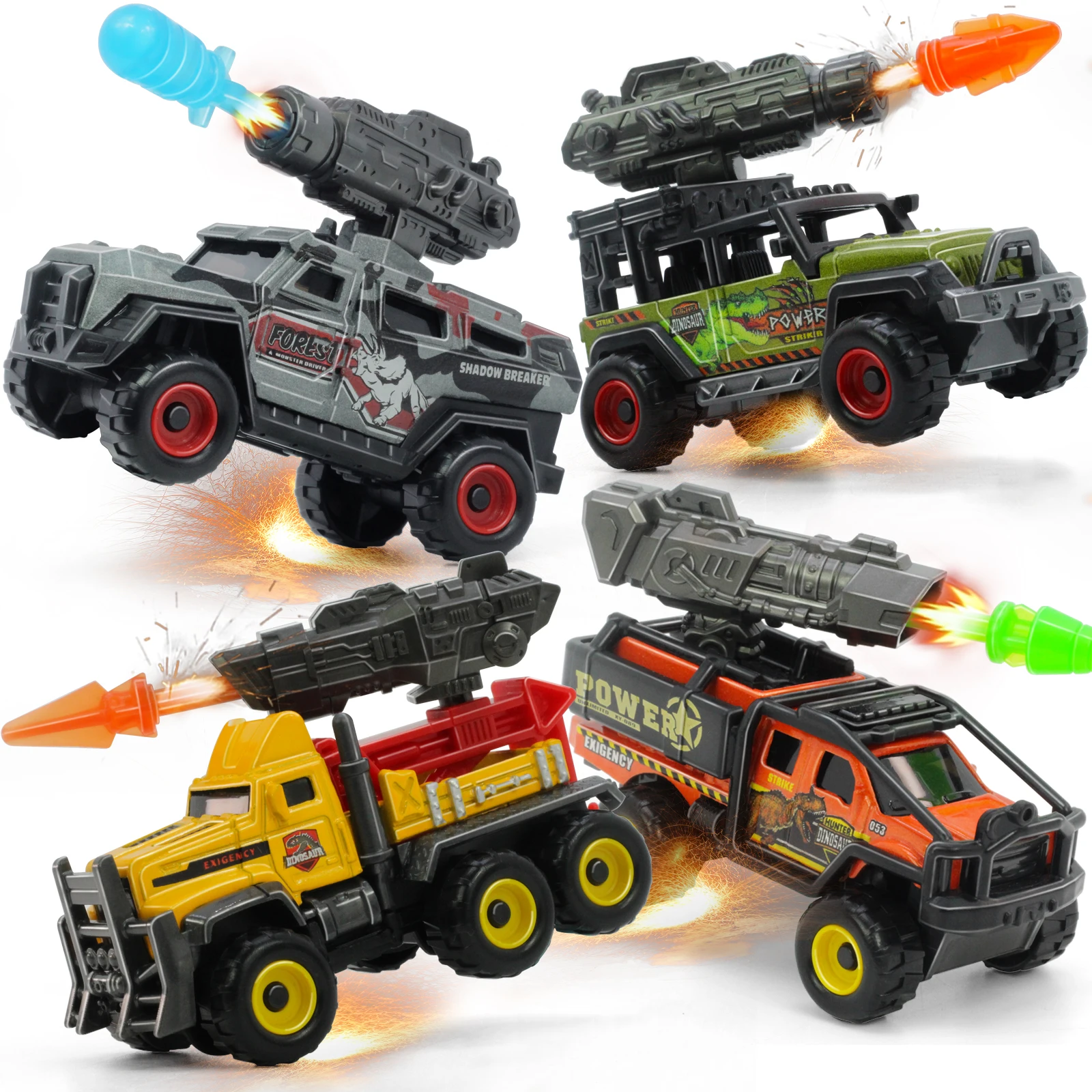 Sunq Factory Wholesale Diecast Truck with Mini Dinosaur Alloy Car Toy Helicopter Dino Capture Theme Ideal toys for kid