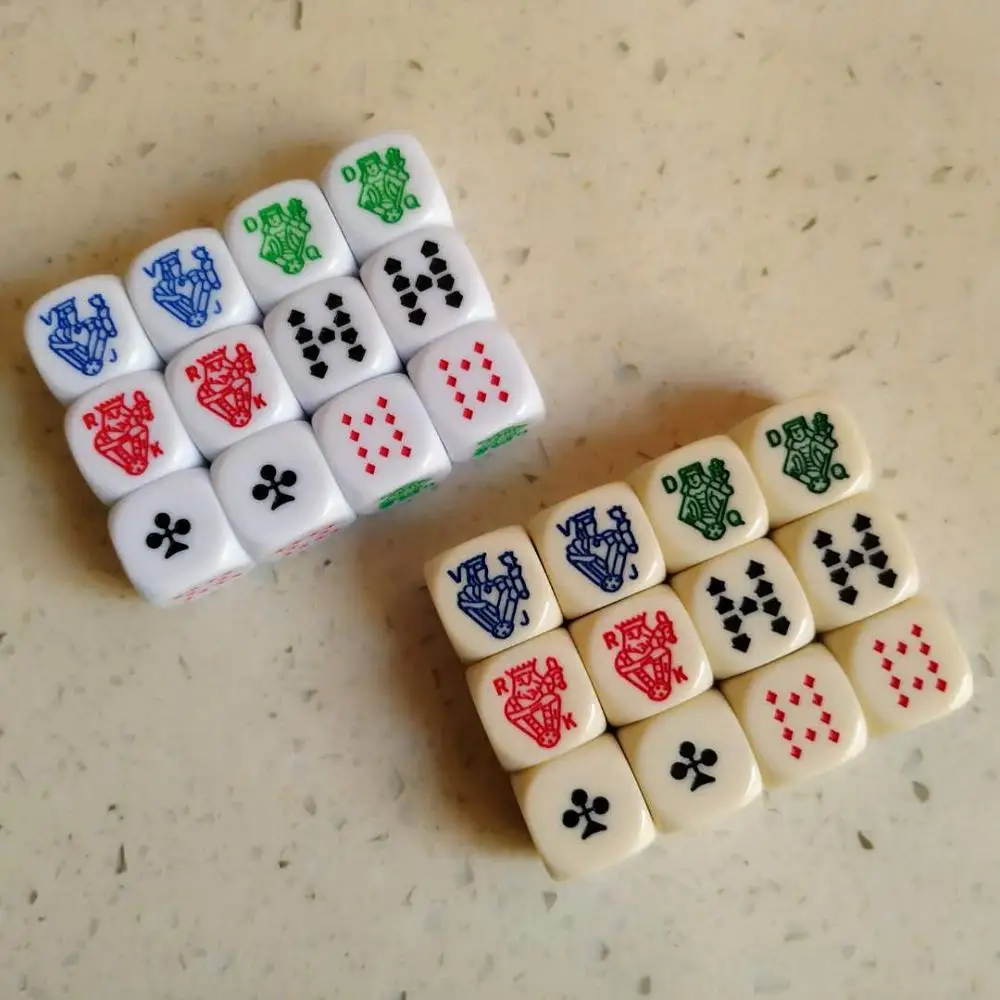 
16mm D6 High Quality White or Ivory Engrave Logo Design In Stock Acrylic Custom Poker Dice 