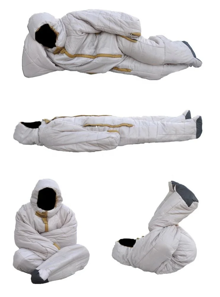 Outdoor Camping Or Indoor Home 3 Season Human Shape Clothing Cotton Walkable  Wearable Sleeping Bag