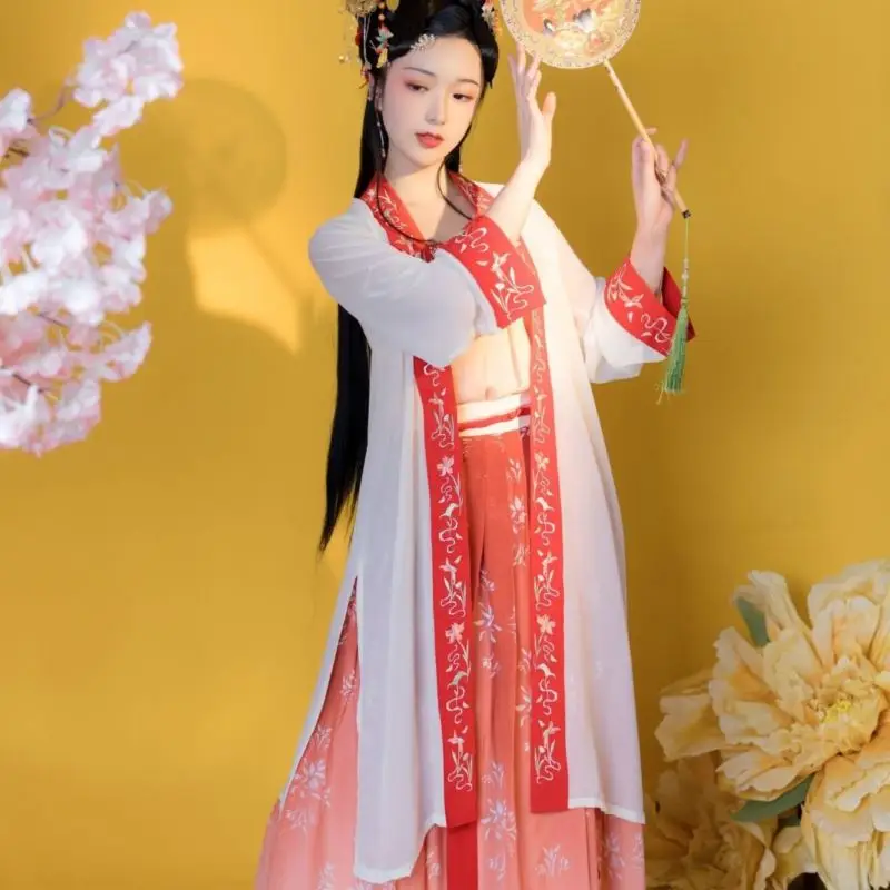 Wanita взрослых классический стиль красивый шифон индивидуальные вышитые hanfu
