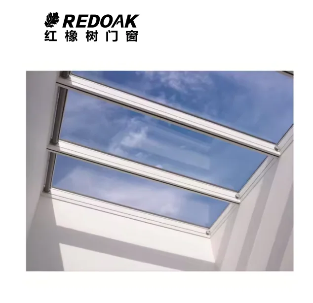 REDOAK High-end Metal Roof Skylight For House Use Roof Glass Windows Double Glazed Glass Skylight for Villa Use