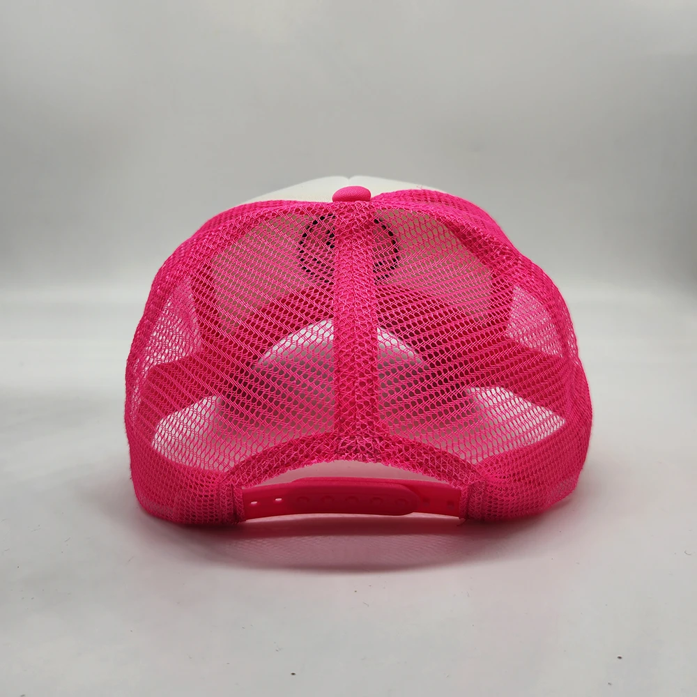 smile happy face logo gorras mesh foam cap embroidery trucker hat custom puff trucker hat