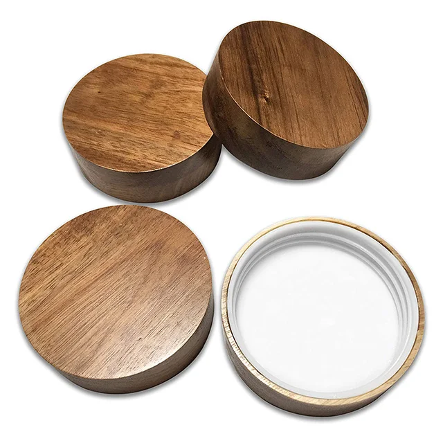 Vietnam Reusable Airtight Food Storage Containers Covers Glass Mason Jars Cups Wooden Lids