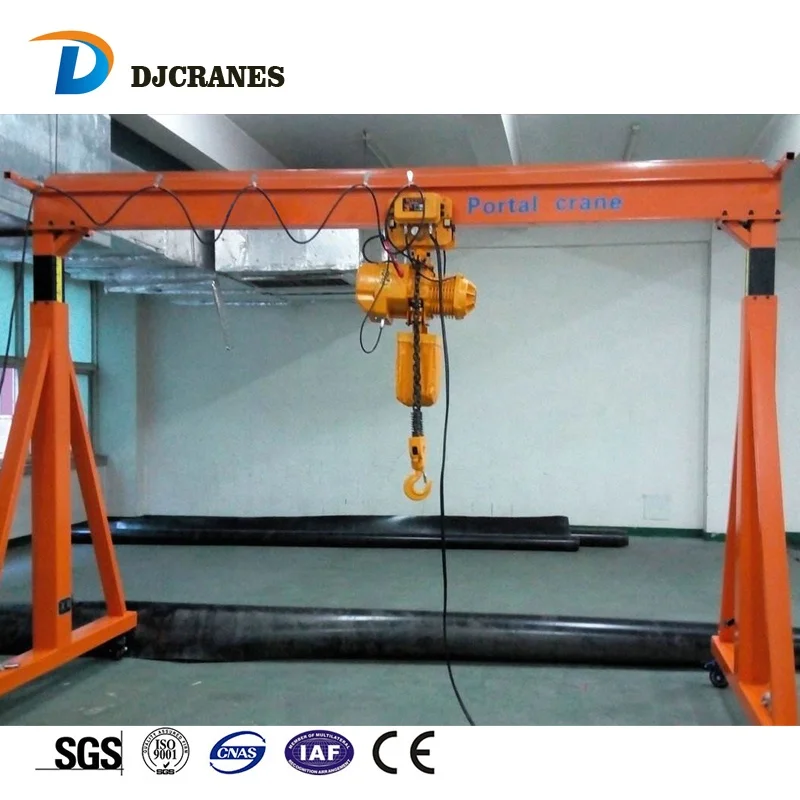 Industrial portable shop free hand 1 ton mini single gantry crane