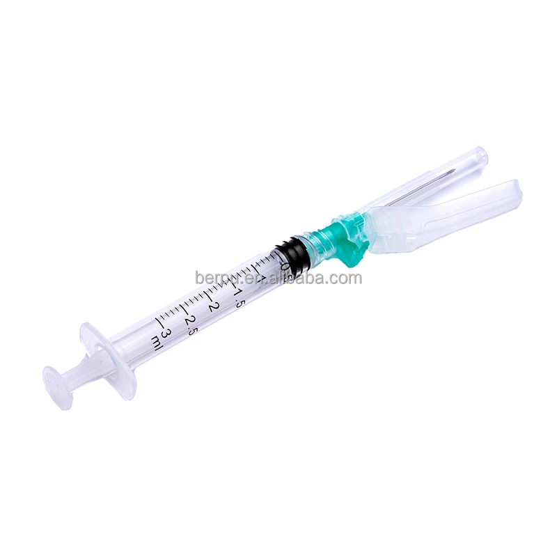 Best Selling Safety Needle Disposable Medical Safety Syringe With Safety Needle