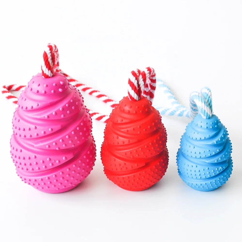 Teeth Cleaning Puppy Chewing Toys Pet Dog Food Leaking Ball Soft Rubber Ball Food Treat Feeder For Dog