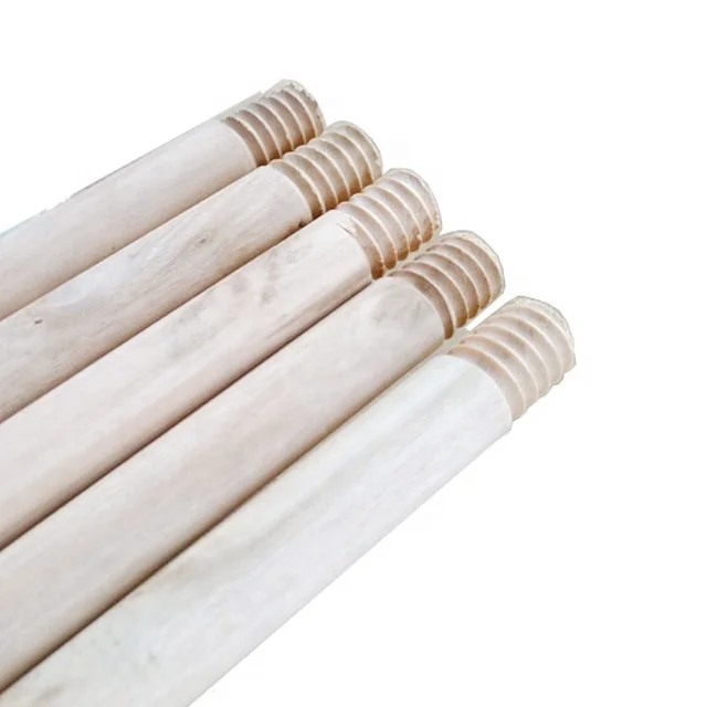 120* 2.2cm Broom stick Natural Broom Stick Wooden Handle Mop Handle With Italian Screw