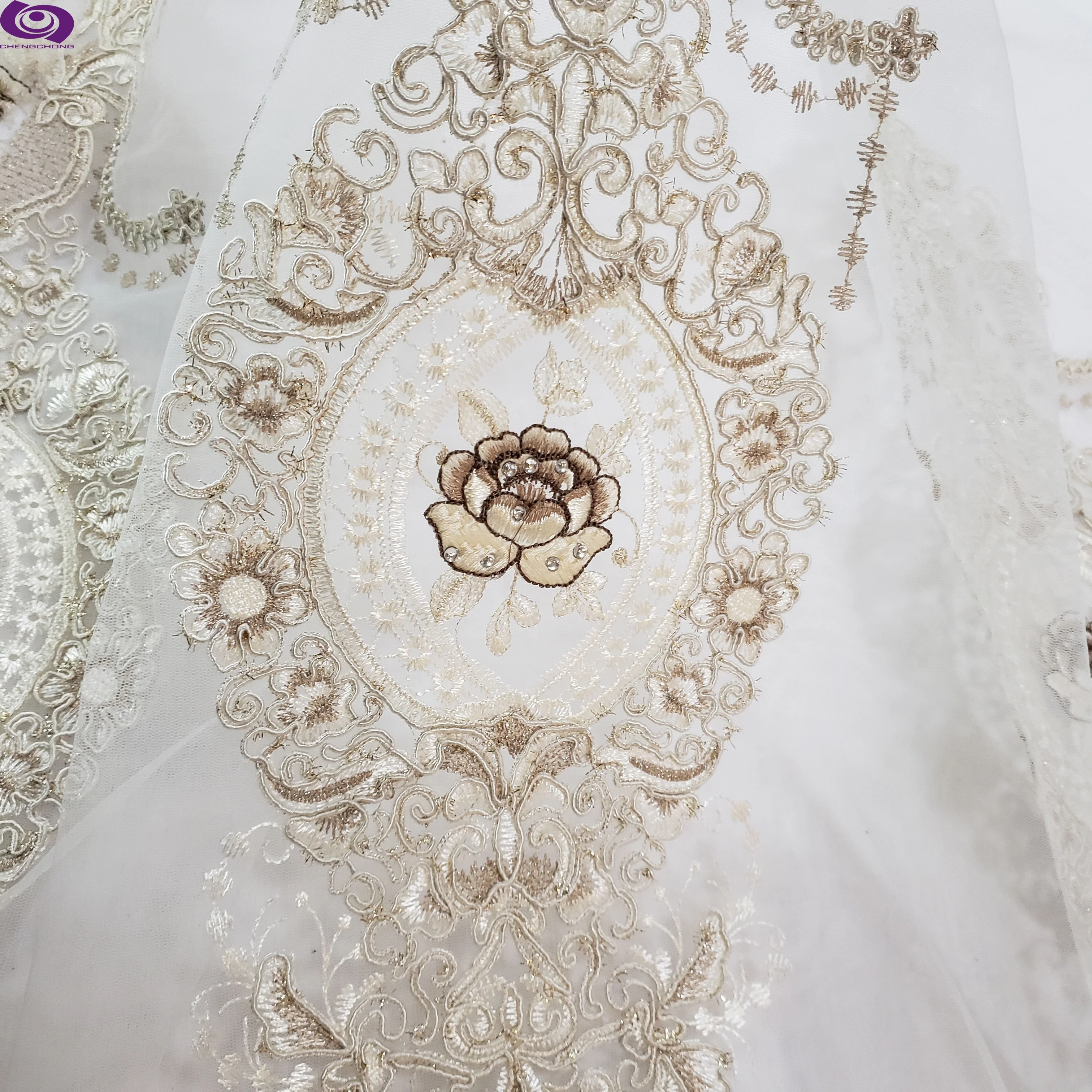 The best seller Turkey &Russia Designs  European-style mesh embroidery fashional textile