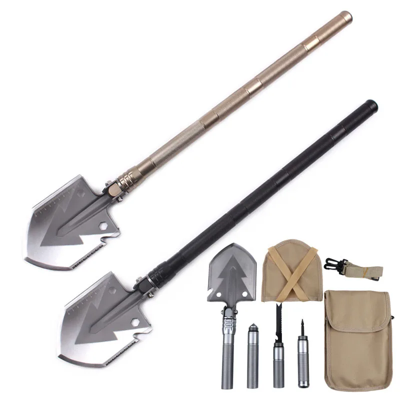 High quality Stainless Steel Aluminum Folding Shovel Multitool outdoor camping survival Tactical shovel