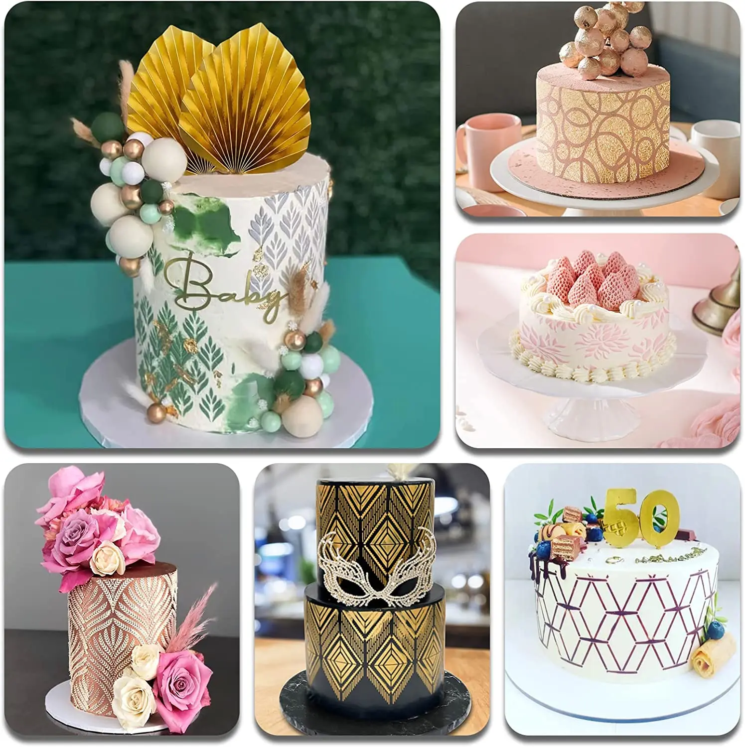 Clover Shaped Hollow Lace Cake Icing Embossing Stencil Floral Fondant Impression Mat For Cookie Coffee Decorating
