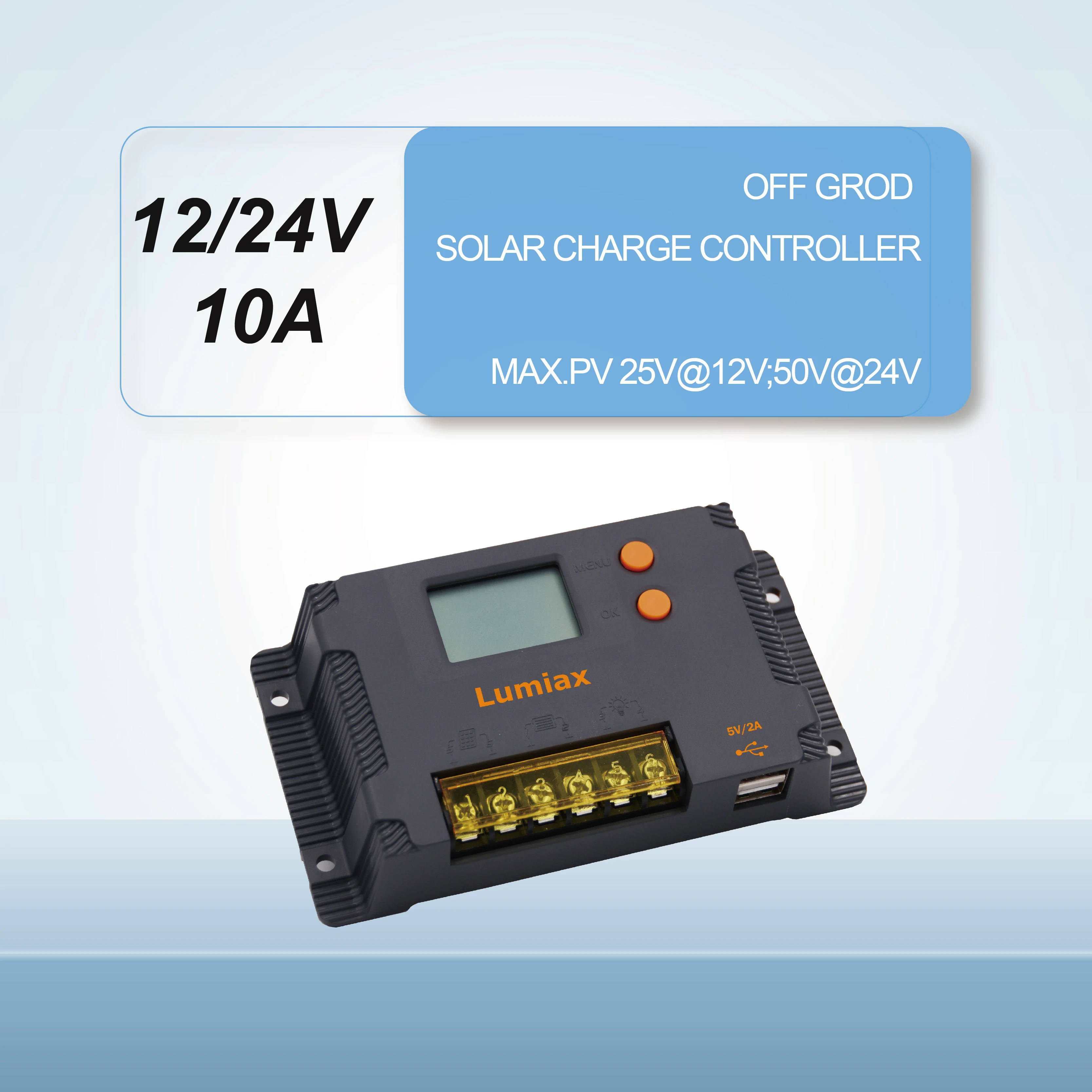 Lumiax PWM 12V 24V 10A солнечная панель USB солнечная панель контроллер солнечного заряда pwm