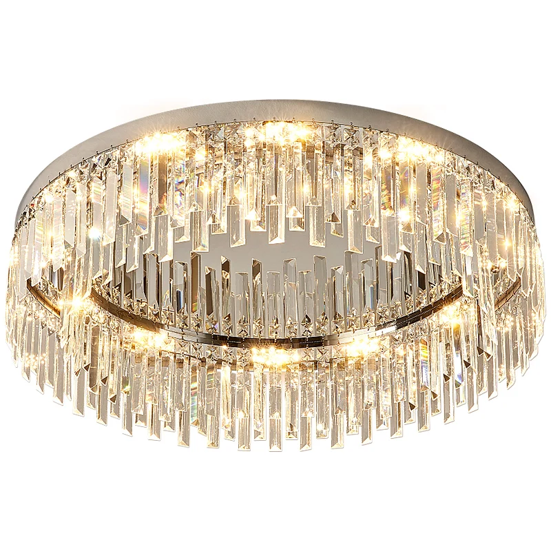 Modern Round Living Room Luxury Crystal Led Ceiling Light