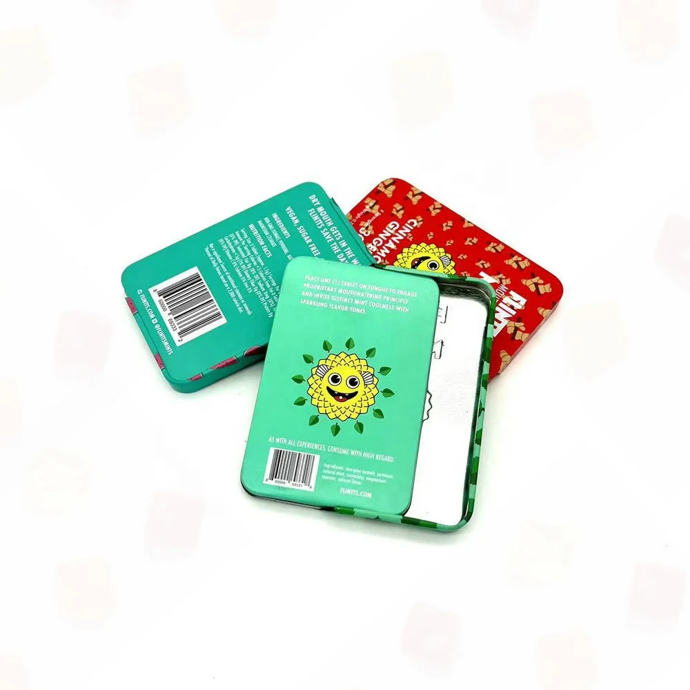 New Hot Sideward Slide Mints Tin Boxs Packaging with Metal Holder and Custom Printing