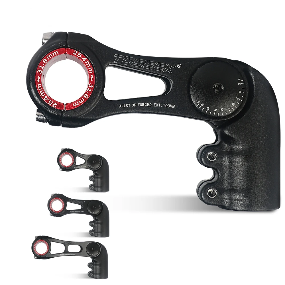 Bicycle Handlebar Stem -45 To 90 Degree 80/100/130mm Aluminium Stem 25.4/31.8mm Adjustable Stem For XC Mountain Road City Bike