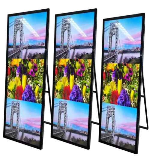 Classic Indoor Rechargeable LCD Display Advertising Monitor Full Screen 43 Inch Digital Signage Portable LCD Poster Signage