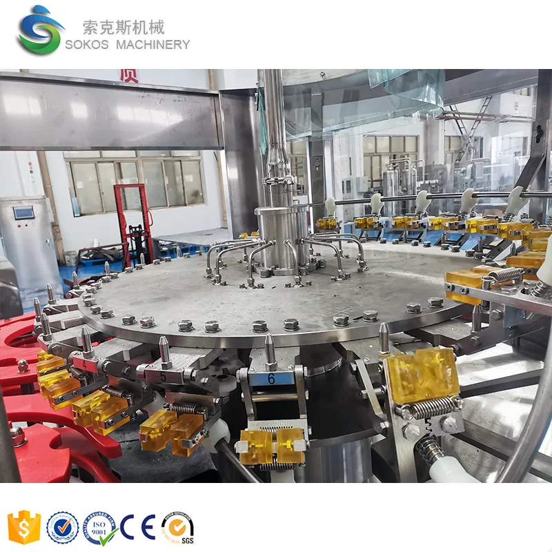 Compact Sparkling Soda Drink Water Filling Production Line For Bottle Packing