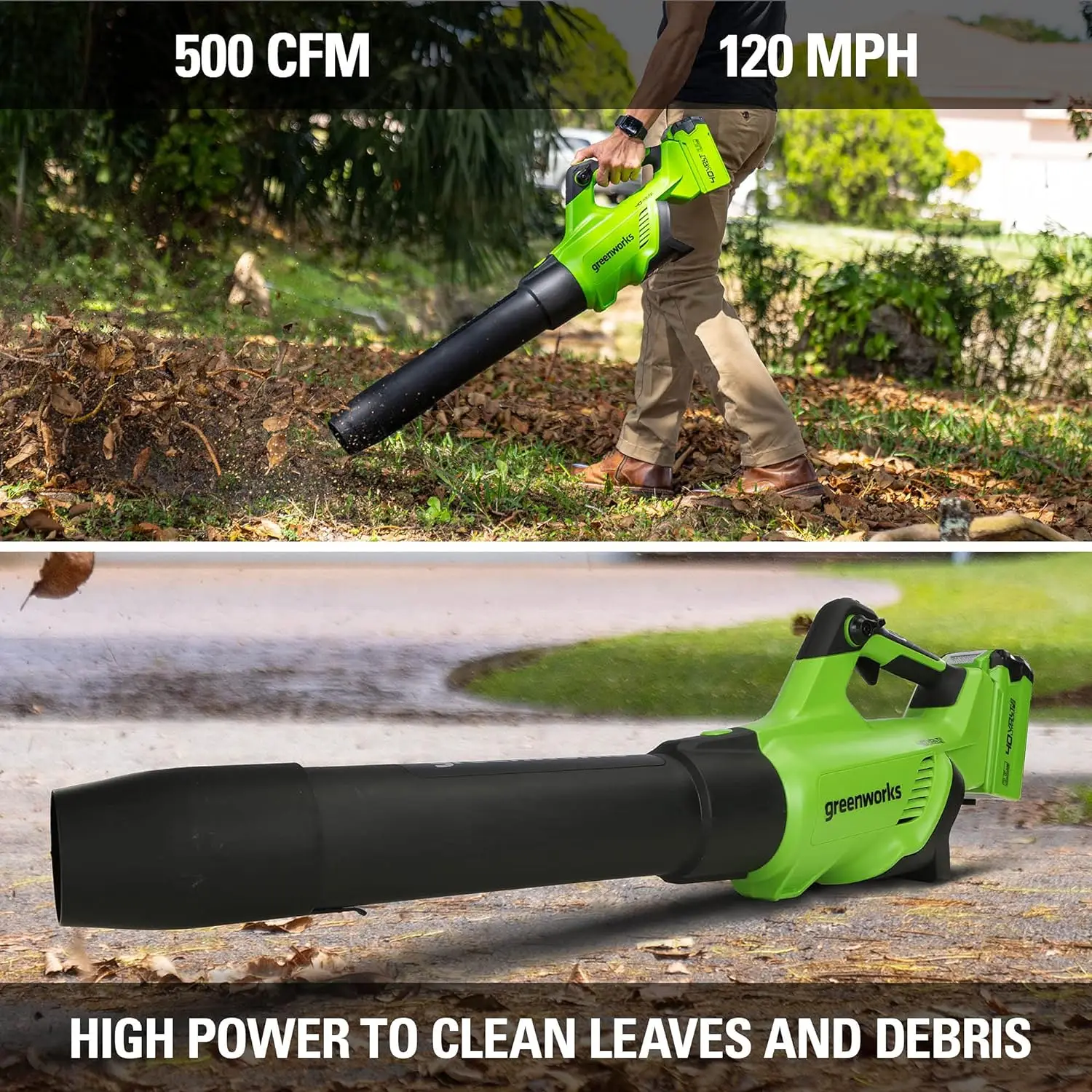 Greenworks 40 В 120 миль/500 CFM беспроводная осевая воздуходувка только инструмент