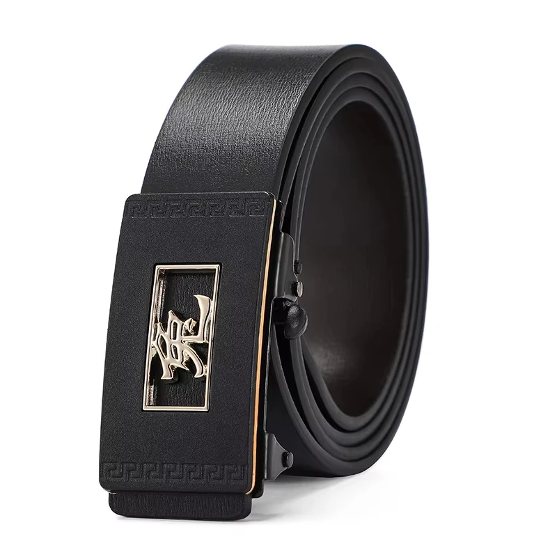 Automatic Zinc Buckle China Zodiac Cowhide Leather Belt Men High Quality Casual Business Style Luxury Fashion All-Over Custom