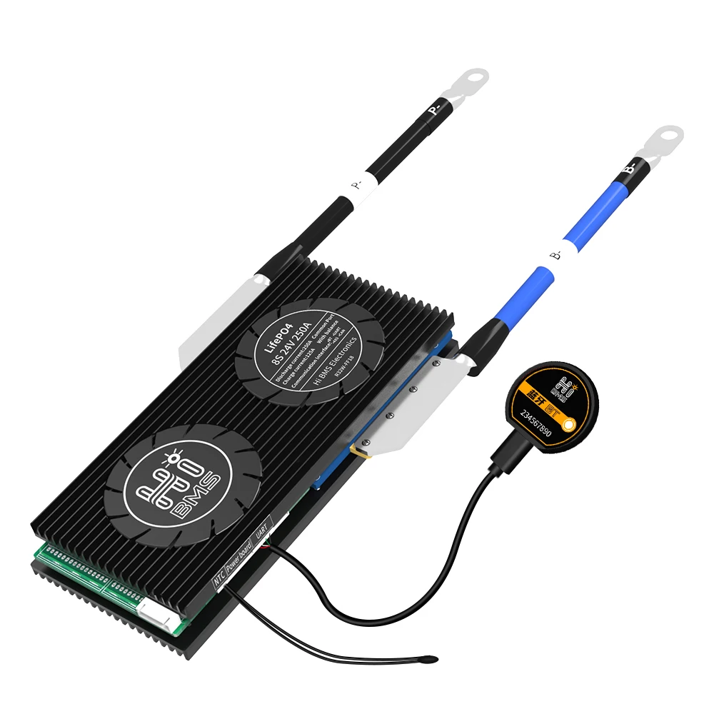 lifepo4 8S bms 100A 24v 30A 40A 60A 80A 200A 250A 300A 3.2v lifepo4 bms BT UART RS485 CAN communication smart bms