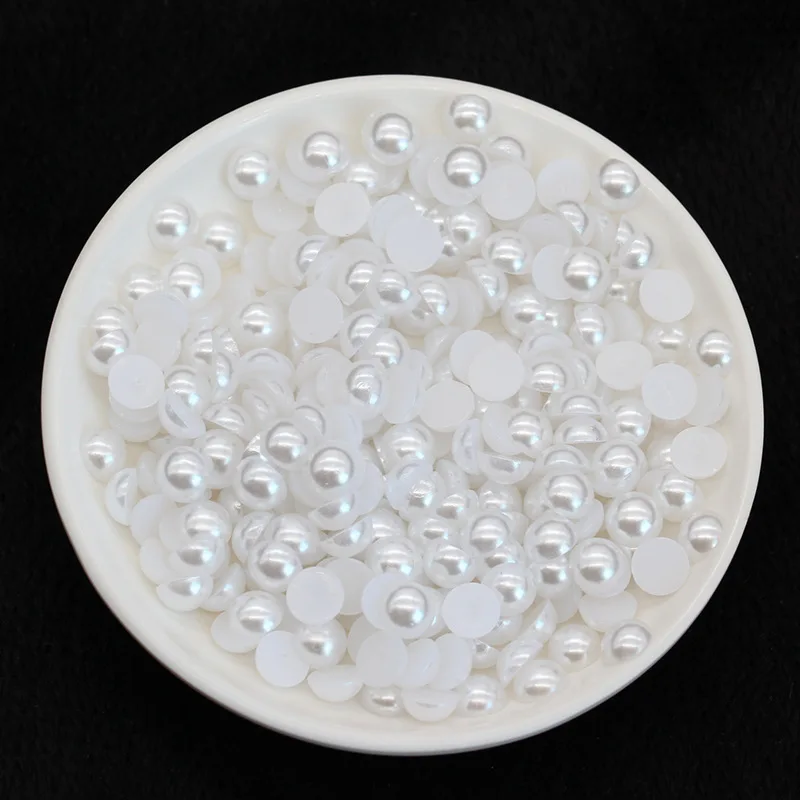 Hot Flat Back AB Pearls Loose Jewelry ABS Plastic Half Pearls Nail Art Handmade Craft DIY Rhinestone Beads Flatback Rhinestones
