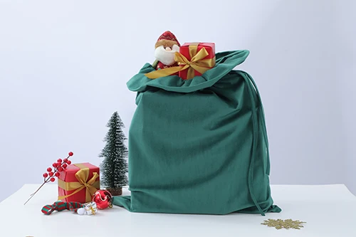 Wholesale Christmas Gift Bag Large Candy Gift Sack Christmas Velvet Drawstring Gift Bag Velvet Christmas Santa Sack