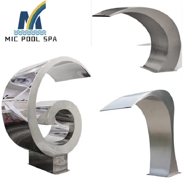 Polish Stainless Steel Material and Swimming Pool Descent Water Feature Waterfall Pond Blade