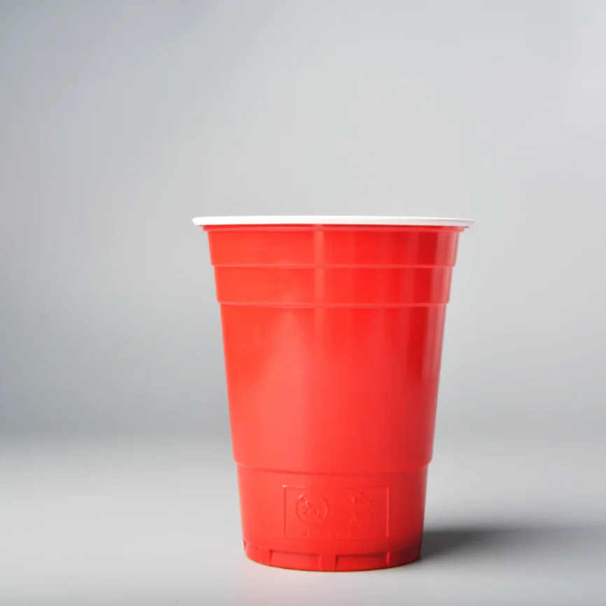 Party cups 18oz Double color beer pong red drinking cup plastic PS disposable