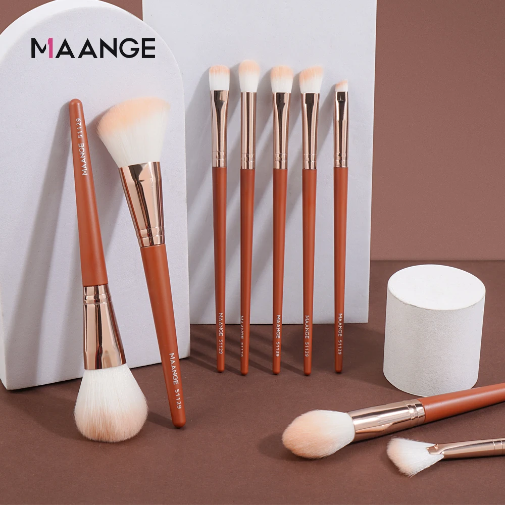 MAANGE 9Pcs Private Label makeup & tools sets Vegan Nylon Hair Beauty Brush Women Makeup Brush Set