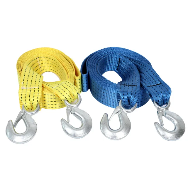3T 5M Heavy Duty Custom Car Tow Rope Tow Strap With Hooks For Tractors