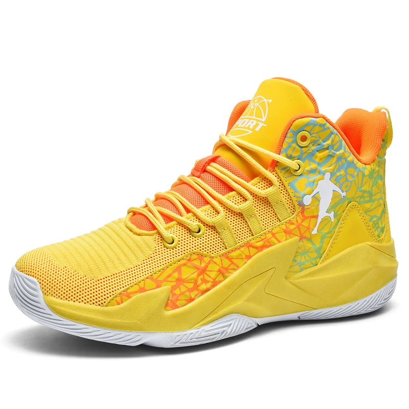 Hot Selling Street Style Fashion High Top Wear Resistant Professional Sports Shoes Mens Basketball Sneakers