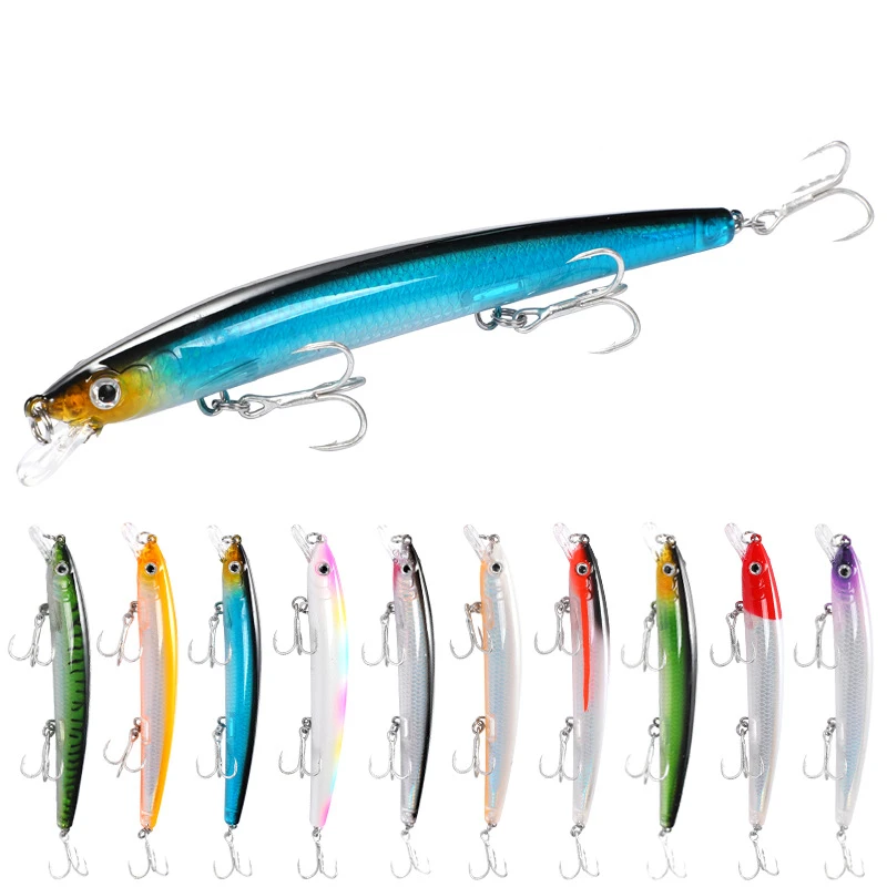 2022 New Fishing Bait Top Water Minnow Lure 12.5cm 15g Fishing Swimbait Wobbler Long Casting Hard Minnow