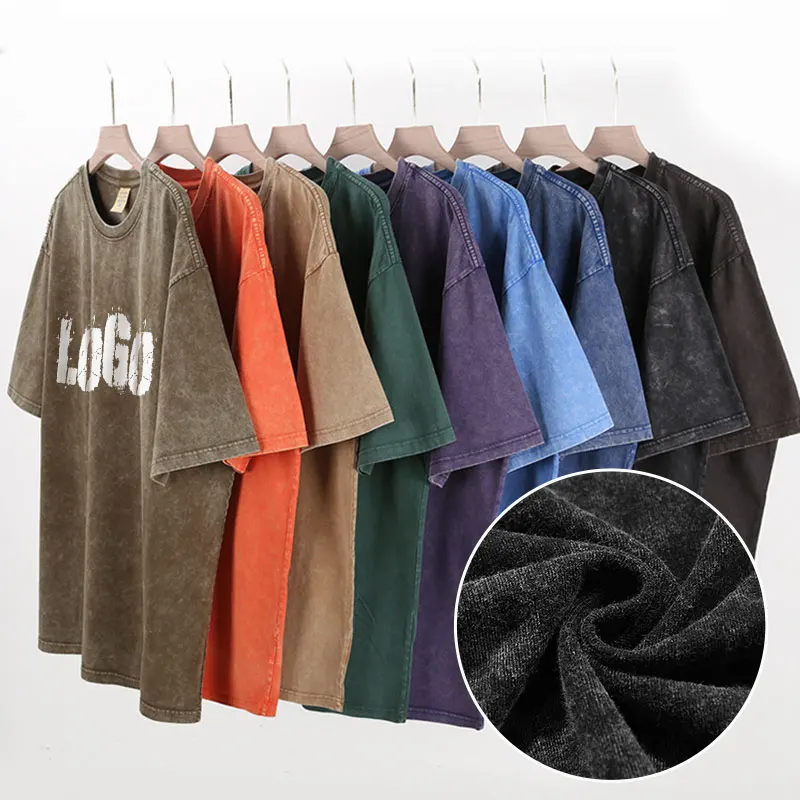 Высококачественная винтажная хлопковая Футболка большого размера с принтом на заказ для мужчин и женщин