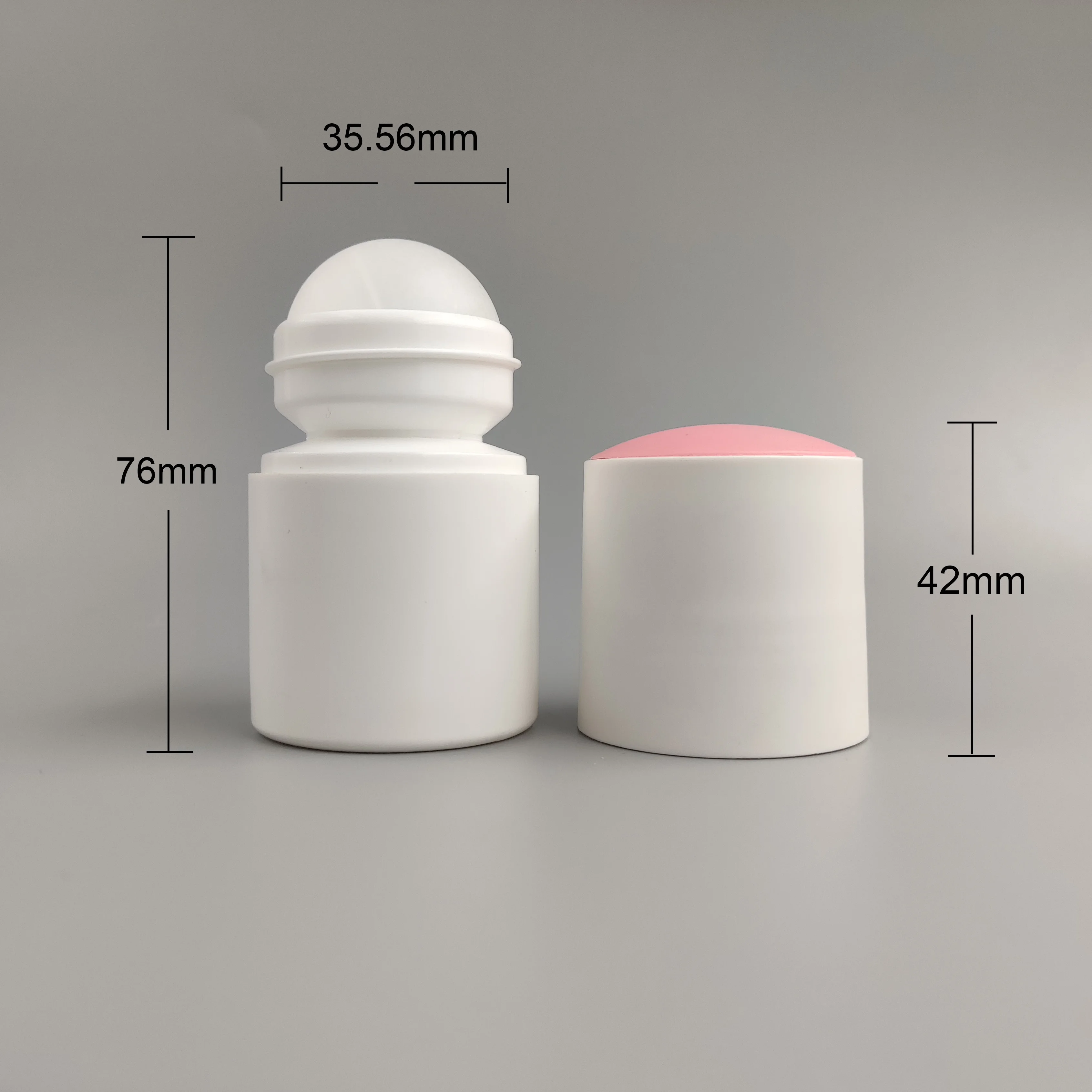 wholesale 50ml white plastic Roller bottle deodorant perfume roll on bottle With PP Ball suppliers customized factory
