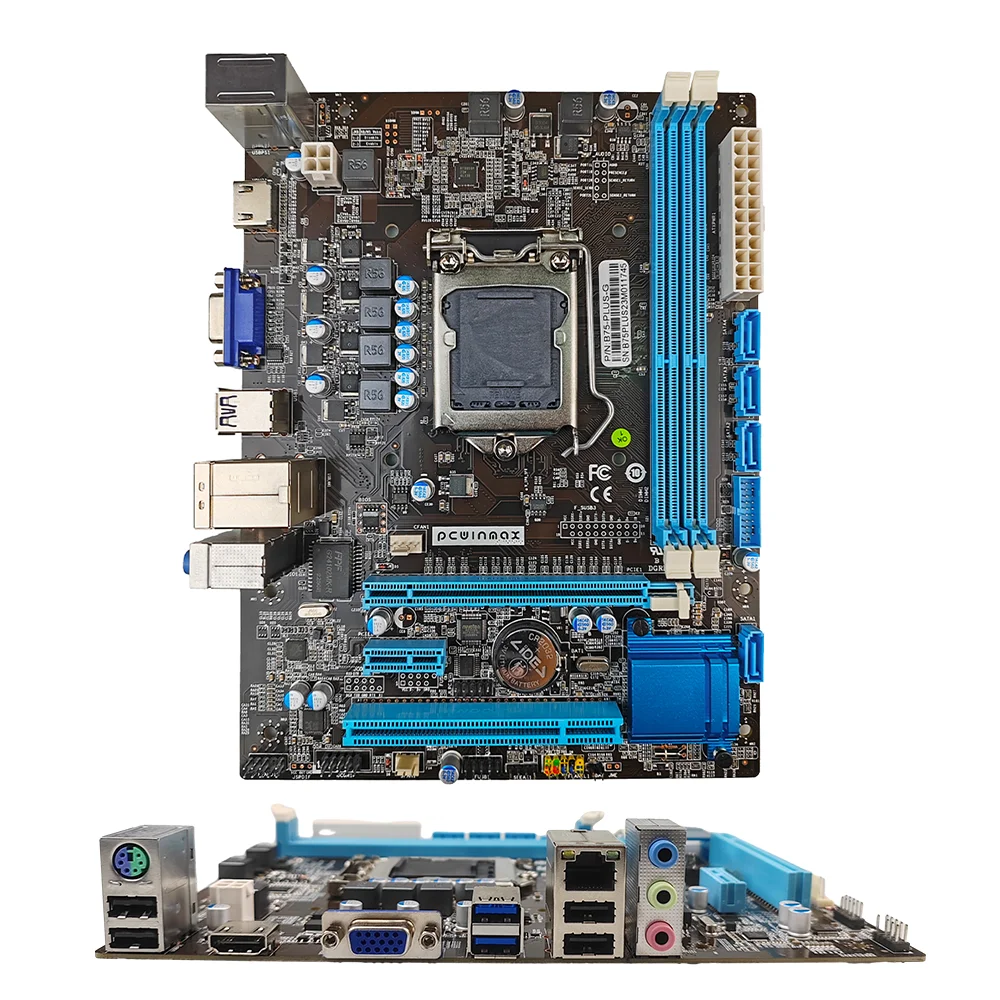PCWINMAX OEM New H61 Gaming Motherboard LGA 1155 DDR3 Micro ATX Support 2th 3th Gen Processors Computer Mainboard