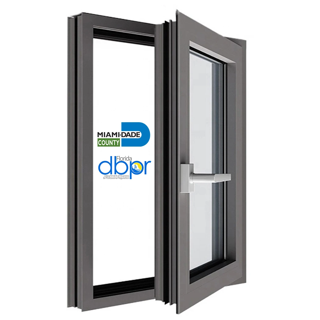Флорида noa Miami Dade защищенные от урагана ударные окна алюминиевые стеклянные оконные створки Ураганные
