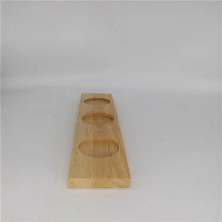 Wood serving paddle shot glass holder tray